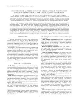 comparison of altitude effect on mycobacterium tuberculosis