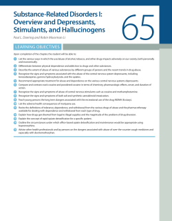 Substance-Related Disorders I: Overview and Depressants