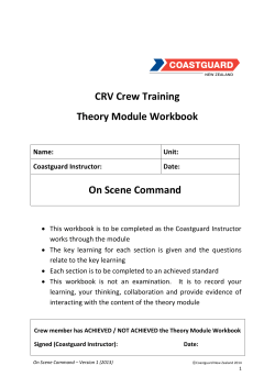 CRV Crew Training Theory Module Workbook On Scene Command
