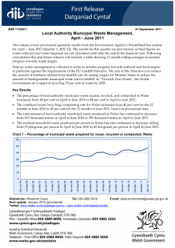 SDR 174/2011 Municipal Waste Management, April