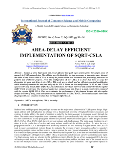 AREA-DELAY EFFICIENT IMPLEMENTATION OF SQRT-CSLA