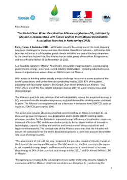 The Global Clean Water Desalination Alliance