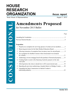 Constitutional Amendments Proposed for November 2013