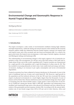 Environmental Change and Geomorphic Response in Humid