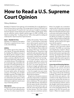 How to Read a US Supreme Court Opinion