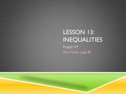 Lesson 14: Solving inequalities