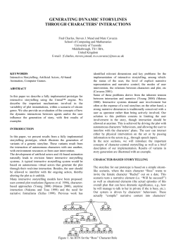 generating dynamic storylines through characters` interactions