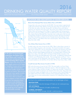 drinking water quality report - Southern Cayuga Lake Intermunicipal