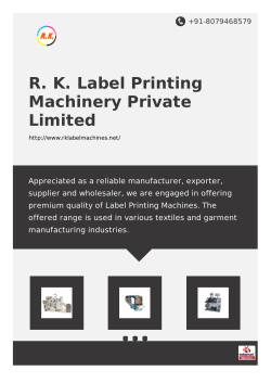 R. K. Label Printing Machinery Private Limited, Ahmedabad