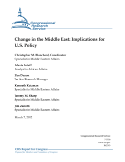 Change in the Middle East: Implications for US Policy