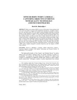 Officer Body-Worn Cameras - Capturing Objective Evidence with