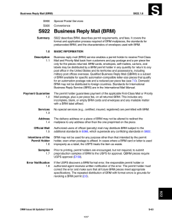 DMM S922 Business Reply Mail (BRM)