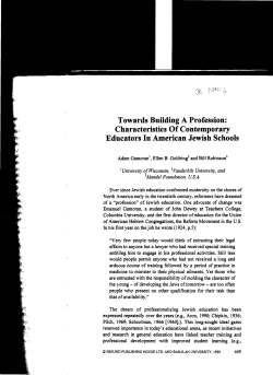 Towards Building A Profession: Characteristics Of