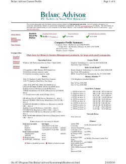 Computer Profile Summary