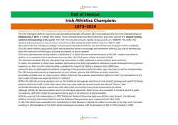 Roll of Honour Irish Athletics Champions 1873&ndash;2014