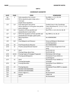 NAME GEOMETRY NOTES UNIT 6 COORDINATE