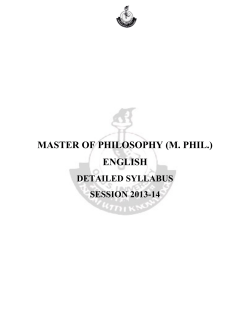 M Phil English Syllabus