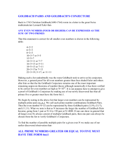 GOLDBACH PAIRS AND GOLDBACH`S CONJECTURE ALL PRIME