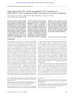 Tissue factor-factor VIIa&ndash;specific up-regulation of IL