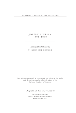 Joseph Slepian - National Academy of Sciences