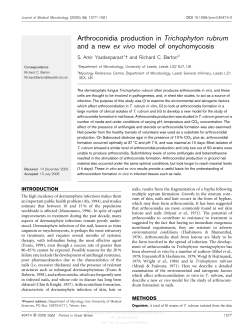 Arthroconidia production in Trichophyton rubrum and a new ex vivo
