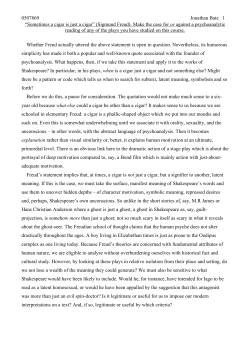 Camilla Weich Shakespeare and Psychoanalysis