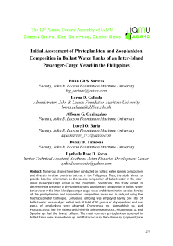 Initial Assessment of Phytoplankton and Zooplankton Composition