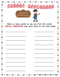 Make as many words as you can from the words Johnny Appleseed