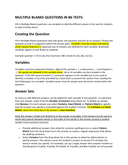 MULTIPLE BLANKS QUESTIONS IN Bb TESTS: Creating the