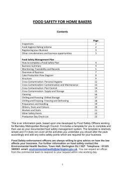 FOOD SAFETY FOR HOME BAKERS