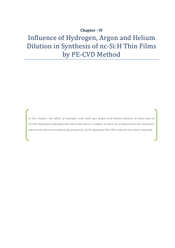 Influence of Hydrogen, Argon and Helium Dilution in Synthesis of nc