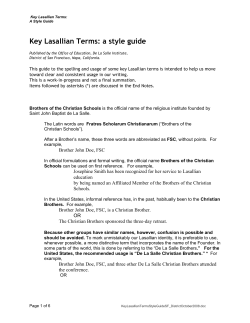 Lasallian Style Guide