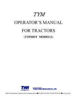 operator`s manual for tractors