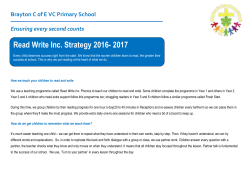(Read Write Inc) Strategy - Brayton C of E VC Primary School