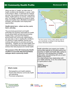 BC Community Health Profile - Provincial Health Services Authority