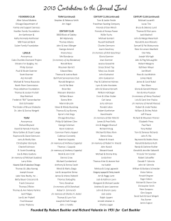 2015 Contributors to the Annual Fund