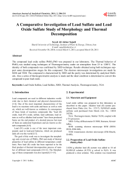 A Comparative Investigation of Lead Sulfate and Lead Oxide Sulfate