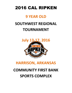 2016 CAL RIPKEN 9 YEAR OLD SOUTHWEST REGIONAL