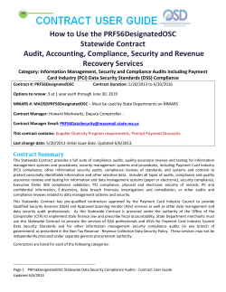 How to Use the PRF56DesignatedOSC Statewide Contract Audit