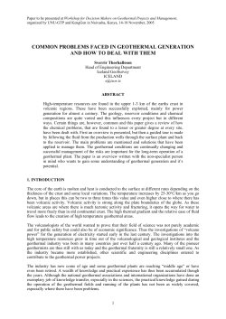 common problems faced in geothermal generation and how to deal