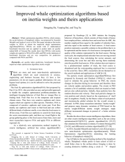 Improved whale optimization algorithms based on inertia weights