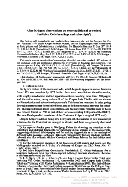 After Kr&uuml;ger: observations on some additional or revised Justinian