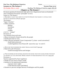 Lesson 20: The Senate I Chapter 12: The Senate I