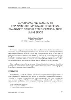 governance and geography explaining the importance of regional