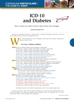 ICD-10 and Diabetes - Podiatry Management