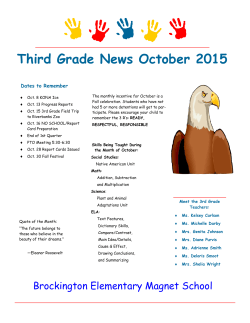 October Newsletter 3rd Grade 2015