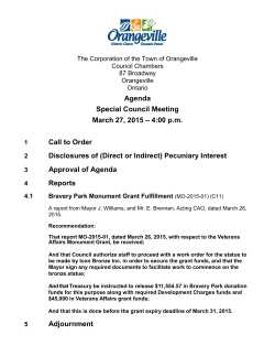 March 27, 2015 - Special Meeting.