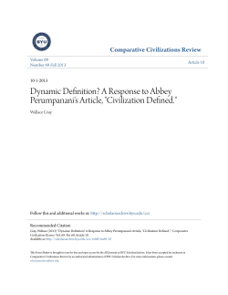 A Response to Abbey Perumpanani`s Article, "Civilization Defined."