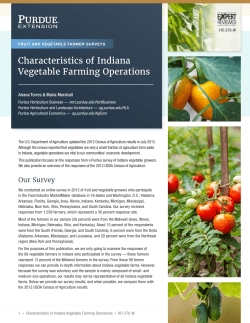 Characteristics of Indiana Vegetable Farming