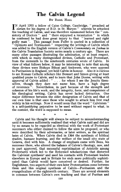 The Calvin Legend - Biblical Studies.org.uk